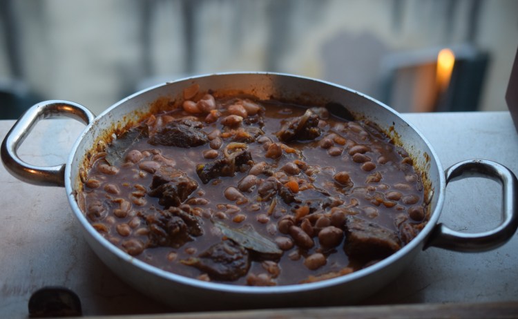 osso buco with borlotti beans