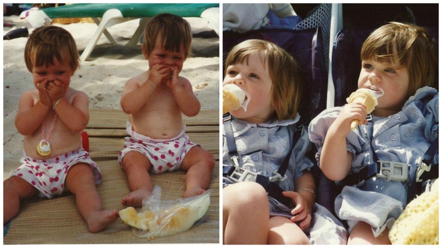 Melon, ice cream and my twin (I'd tell you who is who, but I have no idea.)